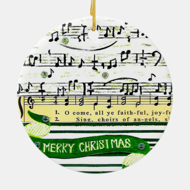 Music Notes Christmas Tree Ornament (Back)