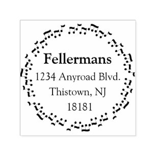 Music Notes Circle Self-inking Stamp
