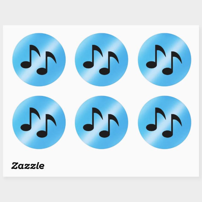 Music Notes Classic Round Sticker (Sheet)