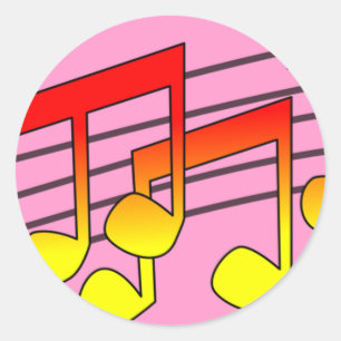 Music Notes Classic Round Sticker