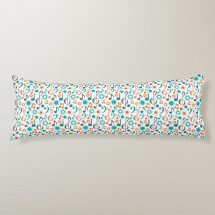 Music Notes Clefs Band Orchestra Gift Colourful Body Cushion