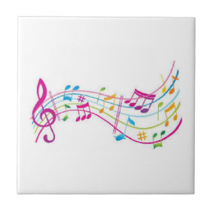Music notes colour ceramic tile