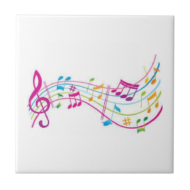 Music notes colour ceramic tile (Front)