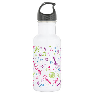 music notes coloured illustration 532 ml water bottle