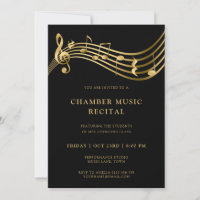 Music Notes Concert Template Elegant Invitation