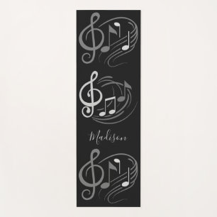 Music Notes custom name yoga mat