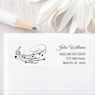 Music Notes Elegant Piano Recital & Program Return Address Label