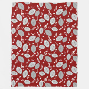 Music Notes Footballs Fleece Blanket