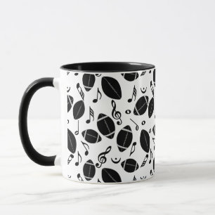 Music Notes Footballs Mug