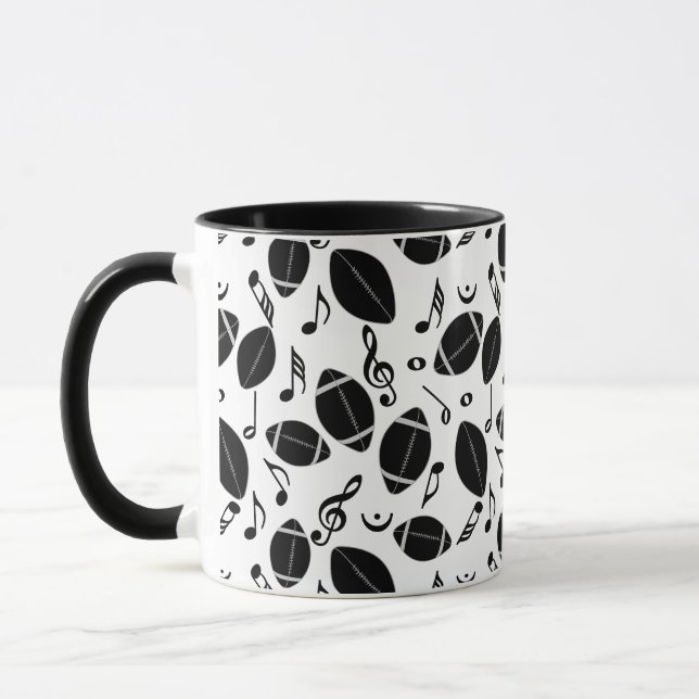 Music Notes Footballs Mug (Left)