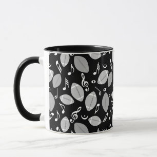 Music Notes Footballs Mug