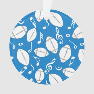 Music Notes Footballs Ornament