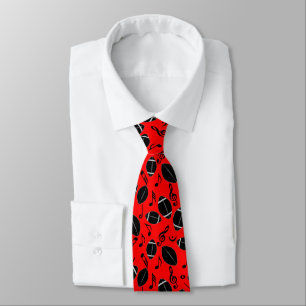 Music Notes Footballs Tie