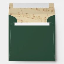Music Notes Gold and Forest Green