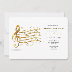 Music Notes Graduation Party Invitation