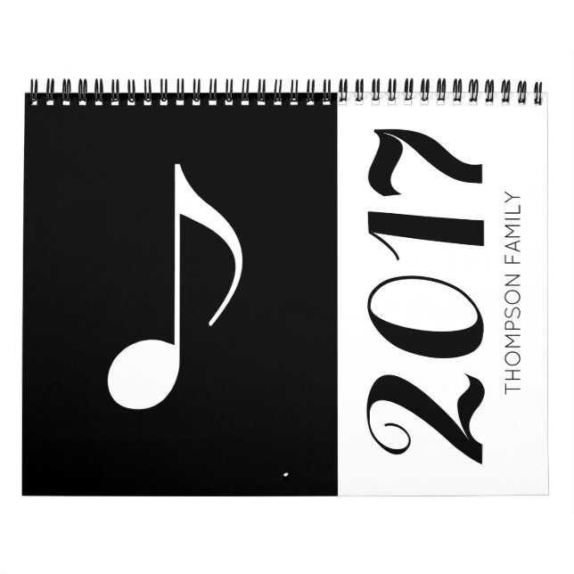 music notes graphic & cool calendar (Cover)