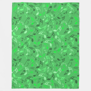 Music Notes Green Fleece Blanket