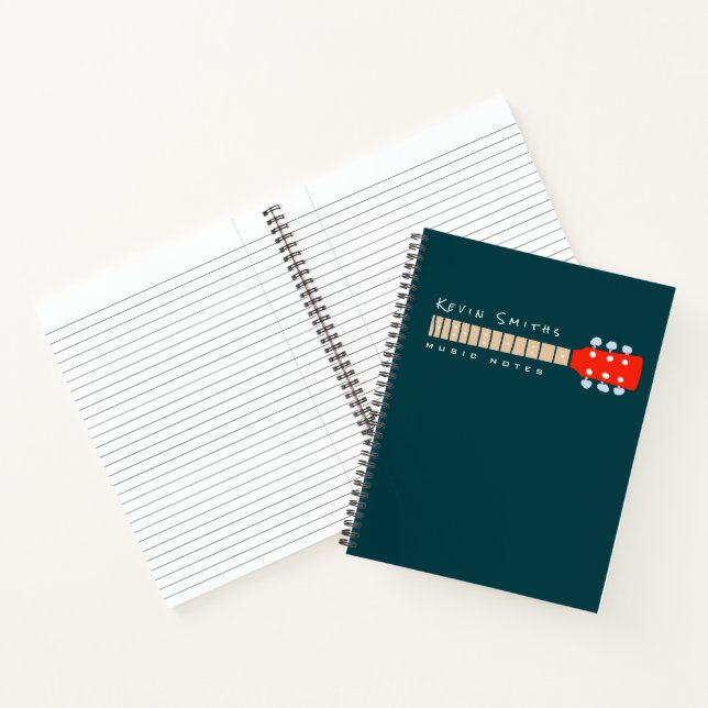 Music Notes Guitar Neck Notebook (Inside)