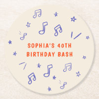 Music Notes Hand-Drawn Illustrations 40th Birthday