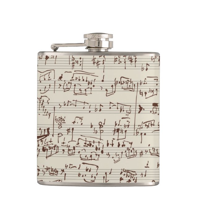 Music notes hip flask (Front)