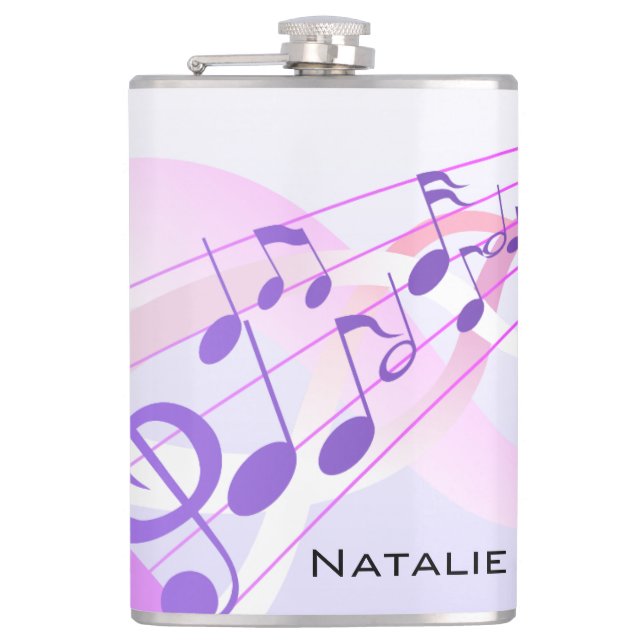 Music Notes Hip Flask (Front)