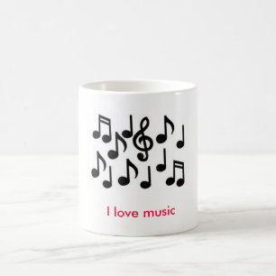 music notes, I love music Coffee Mug
