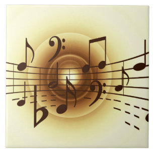 Music notes illustration ceramic tile