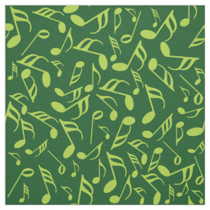 Music Notes in Green Fabric