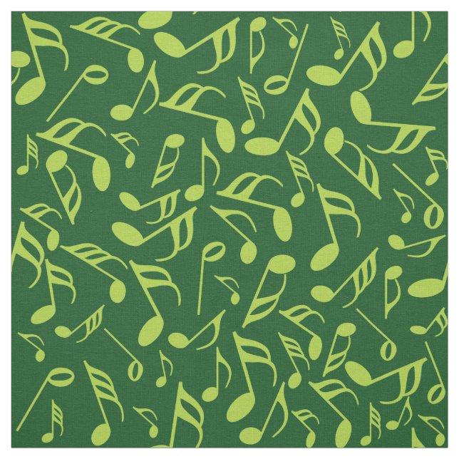 Music Notes in Green Fabric (Swatch)