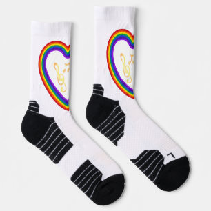 Music notes in the rainbow, Crew Socks