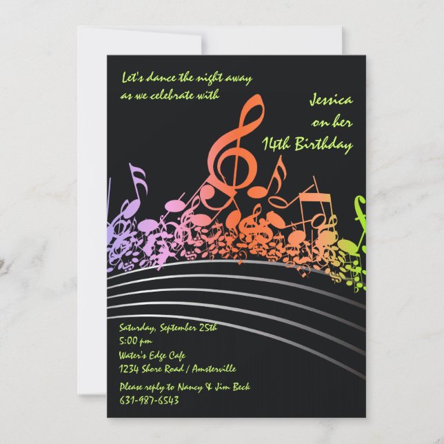 Music Notes Invitation (Front)