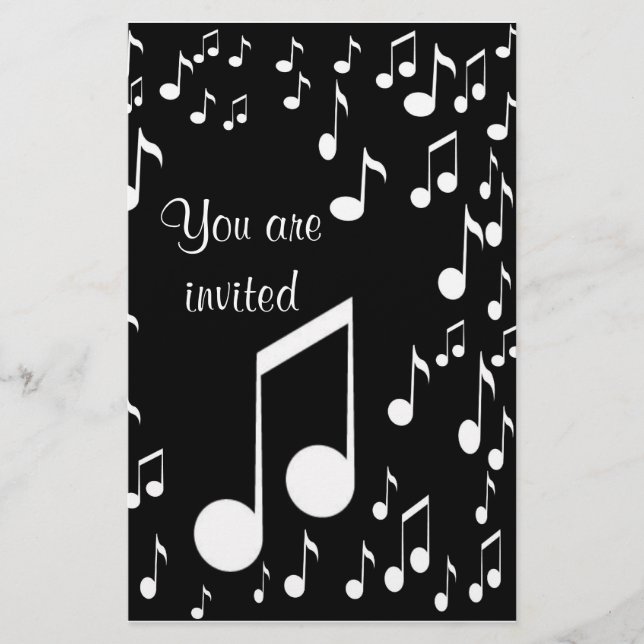 Music Notes Invitations_ Stationery (Front)