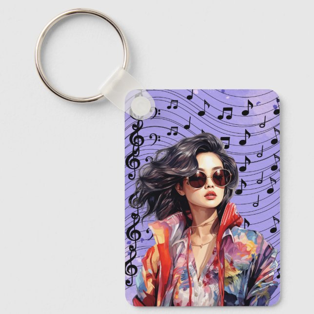 music notes Keychain (Front)
