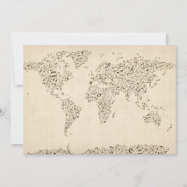 Music Notes Map of the World (Front)