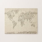 Music Notes Map of the World