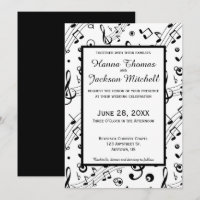 Music Notes Modern Black and White Musical