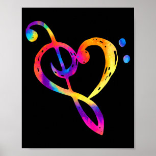 Music Notes Musical Heart Happy Valentines Love Re Poster