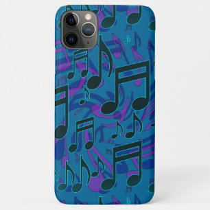 Music Notes Musical Pattern Blue Green Purple iPhone 11 Pro Max Case