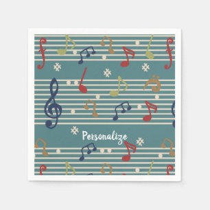 Music Notes Musical Sheet Music Personalise Napkin