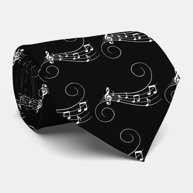 Music Notes  Neck Tie (Rolled)
