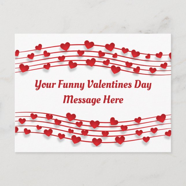 Music Notes of Love Hearts Valentines Day (Front)