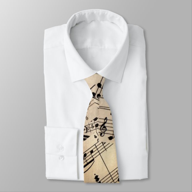 music notes on old paper tie (Tied)