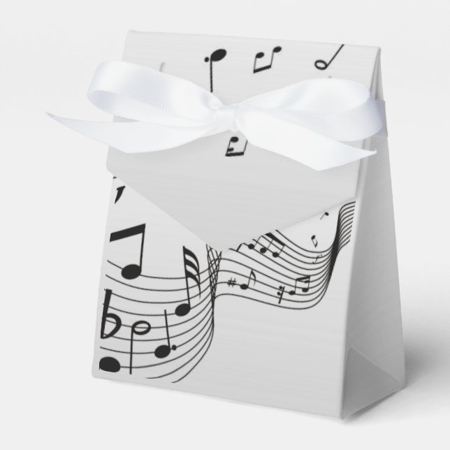 Music Notes on Silver Favour Box (Front Side)