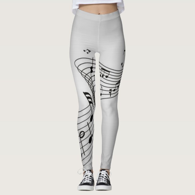 Music Notes on Silver Leggings (Front)