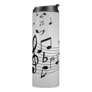 Music Notes on Silver Thermal Tumbler