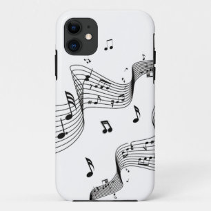 Music Notes on White iPhone 11 Case