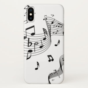 Music Notes on White iPhone X Case