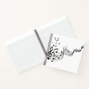 Music Notes on White Notebook