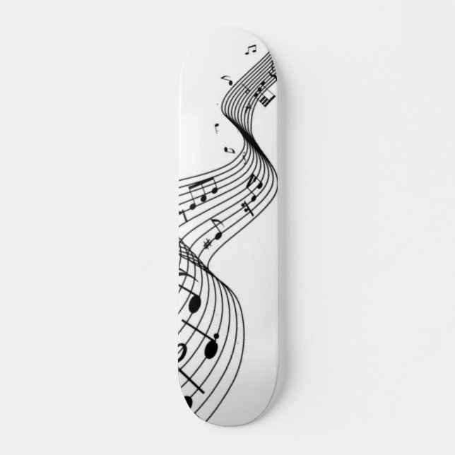 Music Notes on White with Name Golf Head Cover Skateboard (Front)