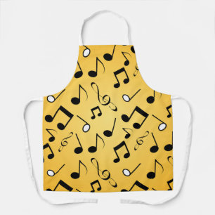 Music notes pattern apron